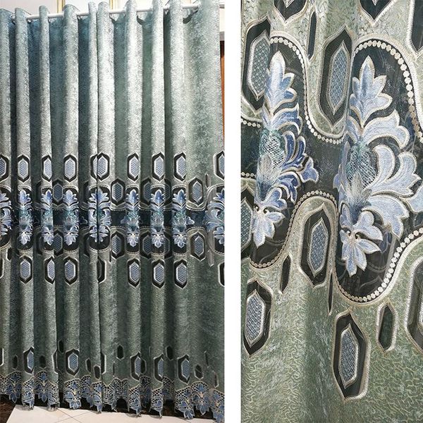 

curtain & drapes european chenille embroidery curtains for living room bedroom finished blackout drapes/curtains