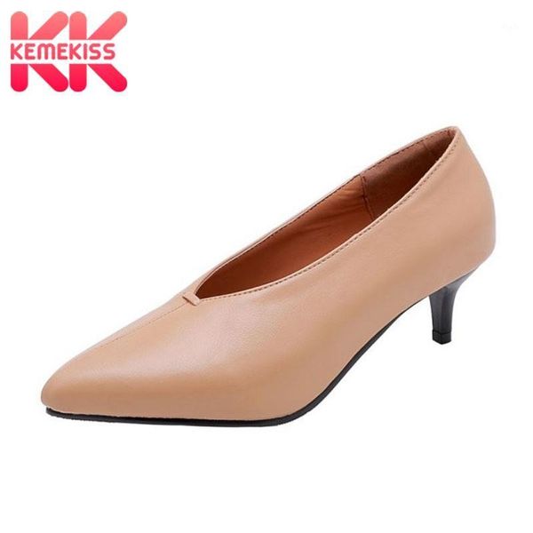 

dress shoes kemekiss size 30-48 women pu leather spring pumps office woman sweet slip on party simple footwear1, Black