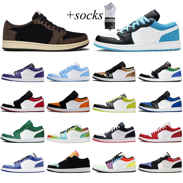 

with socks 1s basketball shoes jumpman 1 pine green black men women sneakers galaxy court purple shattered backboard obsidian trainer, White;red