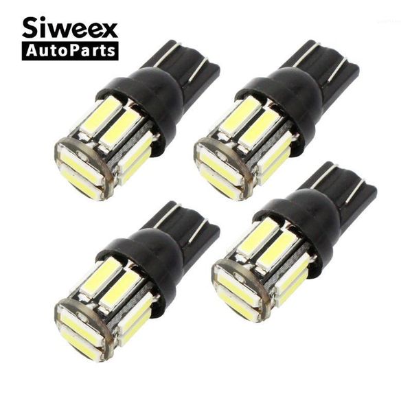 

4pcs w5w 10-7020 smd car t10 led 194 168 wedge replacement reverse instrument panel lamp white blue bulbs for clearance lights1