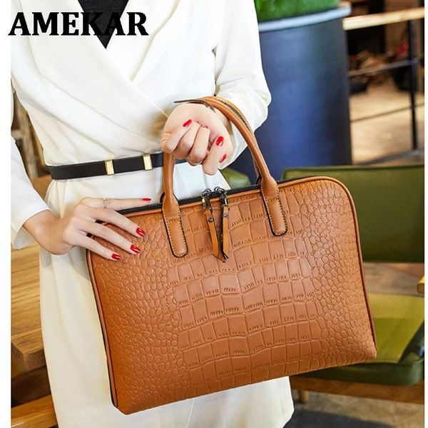 

lapbag office bag for ladies briefcases female manager business women briefcase leather handbag casual totes13 14 inch pu