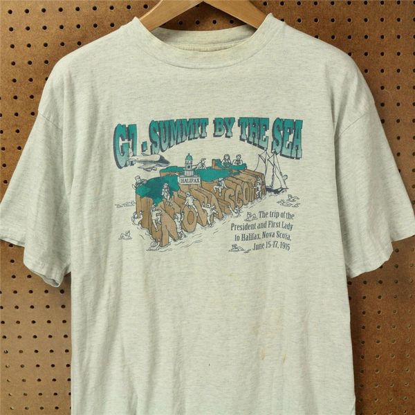 

vtg 1995 g7 summit by the sea halifax nova scotia t-shirt xl tourist 90s faded brand clothing tee shirt sport hooded sweatshirt hoodie