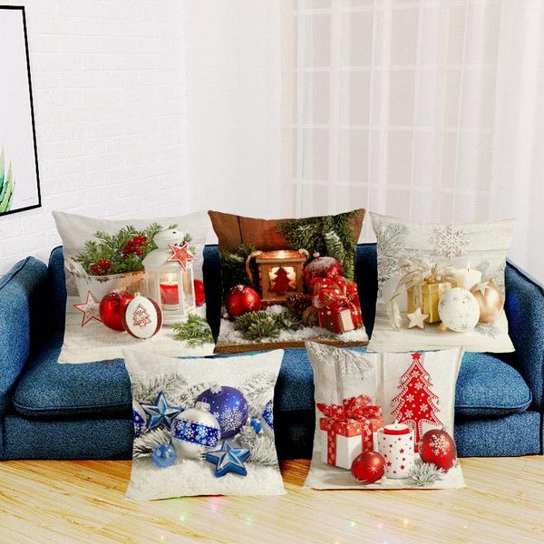 

christmas decorations pillowcase christmas ball cushion cover for home linen pillow case merry decor navidad 45x45 cm