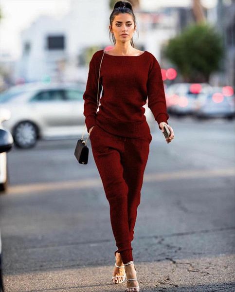 

2019 new 2pcs women casual pants sets tracksuit hoodies pants sets sport lounge wear solid color casual suit femme, Gray