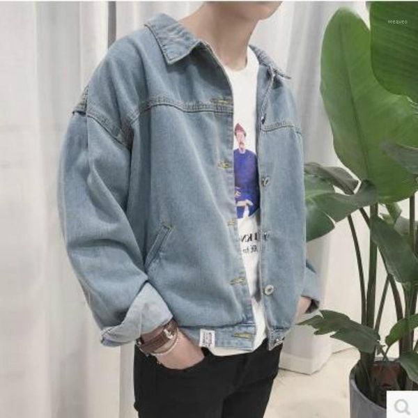 

chaqueta trend men jacket handsome loose oversized short jackets and coats cowboy men clothes 2021 streetwear1, Black;brown