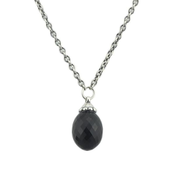 

925 sterling silver fantasy necklace with black onyx chain without beads pendant dangle fit necklace jewelry authentic