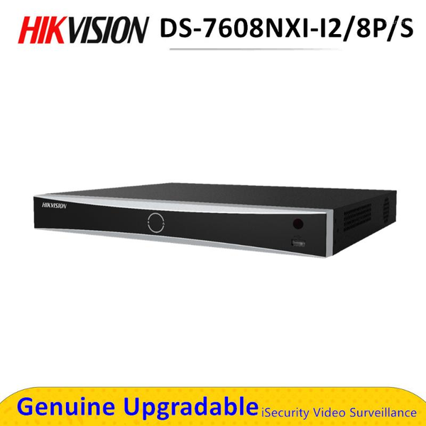 

kits original hik ds-7608nxi-i2/8p/s acusense poe nvr 8ch facial recognition pos intelligent analytics h.265+1, Black;white