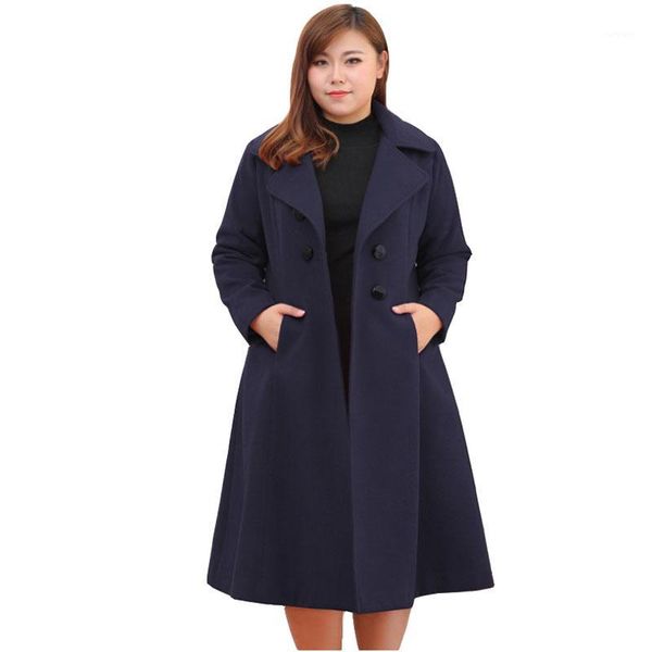 

new winter plus size 10xl women's wool coat autumn fashion pocket button medium long woolen coats women's woolen overcoat1, Black