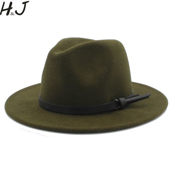 

women men wool vintage gangster trilby felt fedora hat with wide brim gentleman elegant lady winter autumn jazz caps t200118, Blue;gray