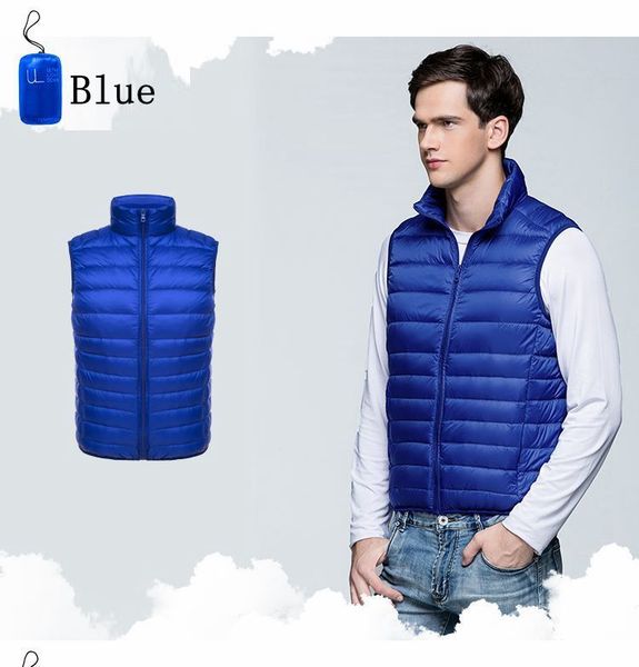 

2021 new men warm ultra light down vest man winter solid sleeveless jacket men's lightweight waterproof vests ryun, Black;white