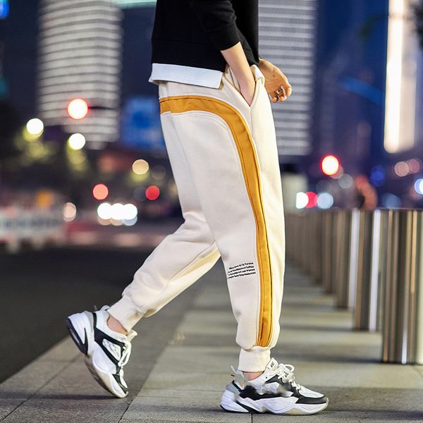 

2021 new hip hop -6xl polegada waist 95% cotton jogger sweatpants male spring sweat pants i2k0, Black