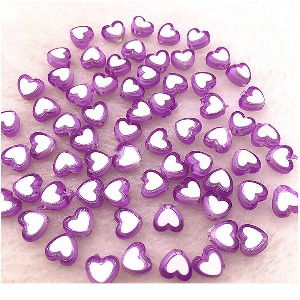 

new 50pcs 8x4mm glossy love heart acrylic bead loose spacer beads for jewelry making diy bracelet acc jlliyb, Crystal