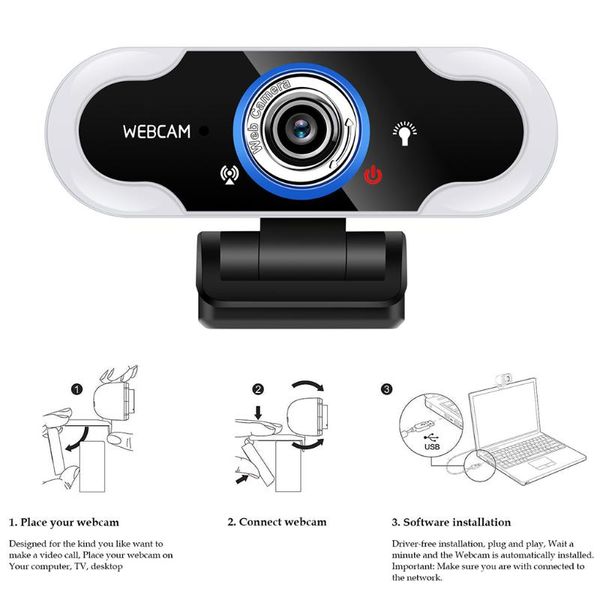 

camcorders computer camera 1080p usb led web white light 5500k workcamera with microphone, camera/triangular bracket