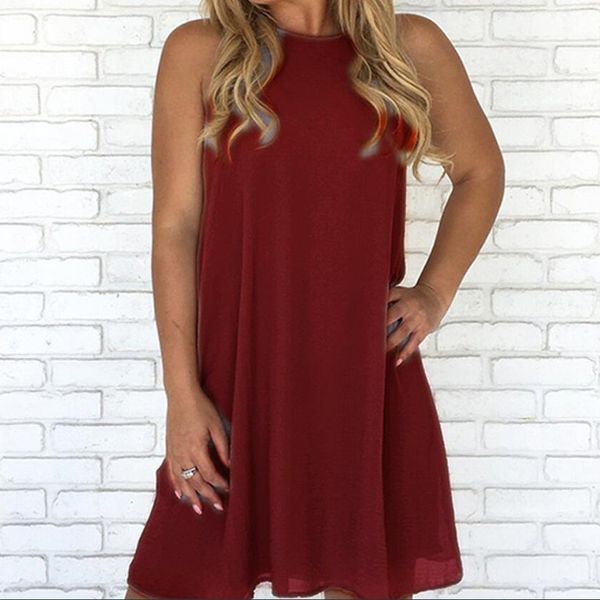 

sleeveless chiffon dress women summer party casual mini dress 10 colors, Black;gray