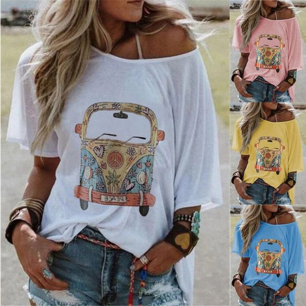 

2021 new printing women's summer fashion short shoulder shirt streetwear oversize multi-colorful feminine shirts 6n0k, White