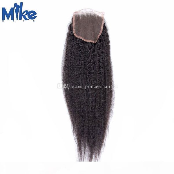 

mikehair brazilian lace closure 4x4 peruvian malaysian indian cambodian mongolian kinky straight human hair closure full lace hair piece, Black;brown