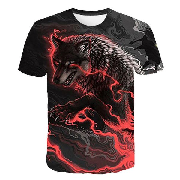 

tiger 3d wolf male 3d print shirts plus size horror aesthetic men clothing