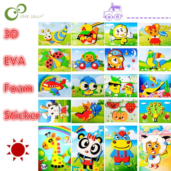 10 Designs / Lote DIY DIY Animal Animal Eva Espuma Etiqueta Puzzle Series e Early Aprendizagem Educação Brinquedos para Crianças WYQ LJ201019