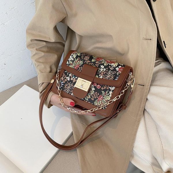 

2020 luxury floral designer christmas gift bags for women autumn and winter small square shoulder messenger bag travel handbags