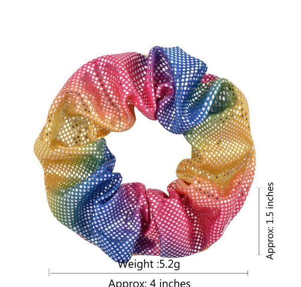 

16 colors ponytail holder hair scrunchy elastic laser hair bands scrunchy hairbands ties ropes for women girls party jllzxe soif