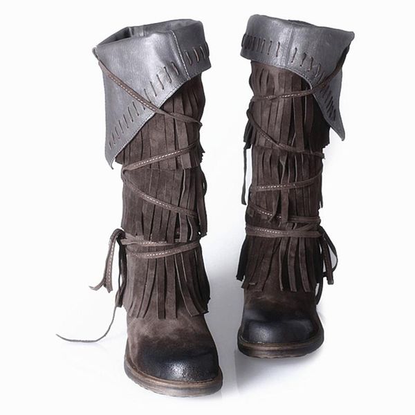 

botas mujer winter sexy выше колен бедро высокие черные замшевые бахромой кожаные сапоги мотоцикл загрузки обувь женщина, Black