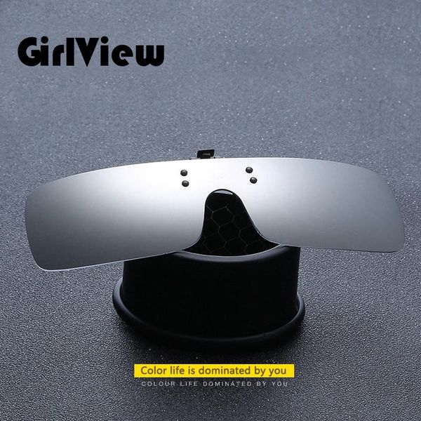 

sunglasses girlview square polarized clip on night driving vision lens glasses clips anti-uva/uvb, White;black