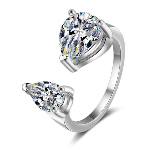 

элегантный кристалл регулируемые кольца 925 серебро палец кольцо для женщин свадьба ювелирные jz419, Golden;silver