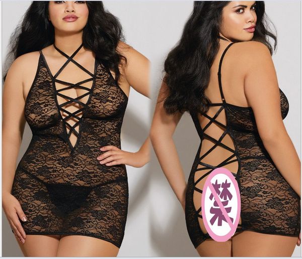 

underwear wholesale ladies underwear black extra size hanging neck hollow-out suit, Red;black