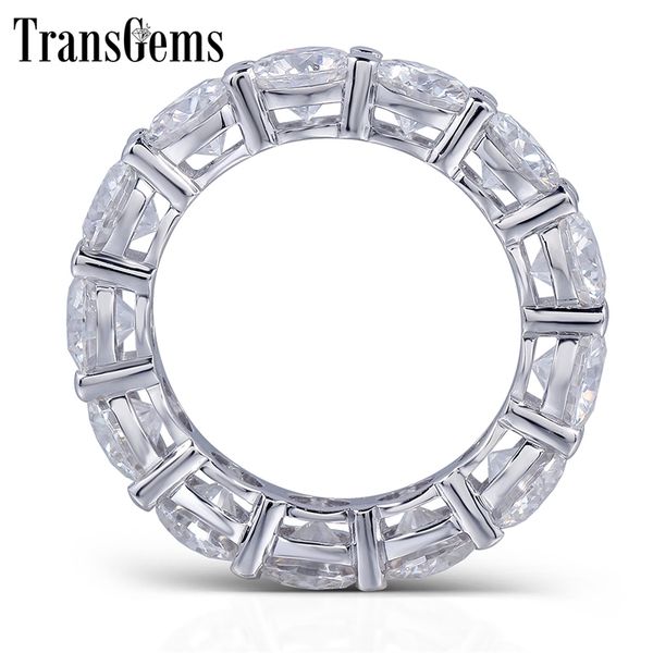 

transgems solid 14k 585 white gold 5mm or 3mm f color wedding band ring for women ladies ring y200620, Slivery;golden