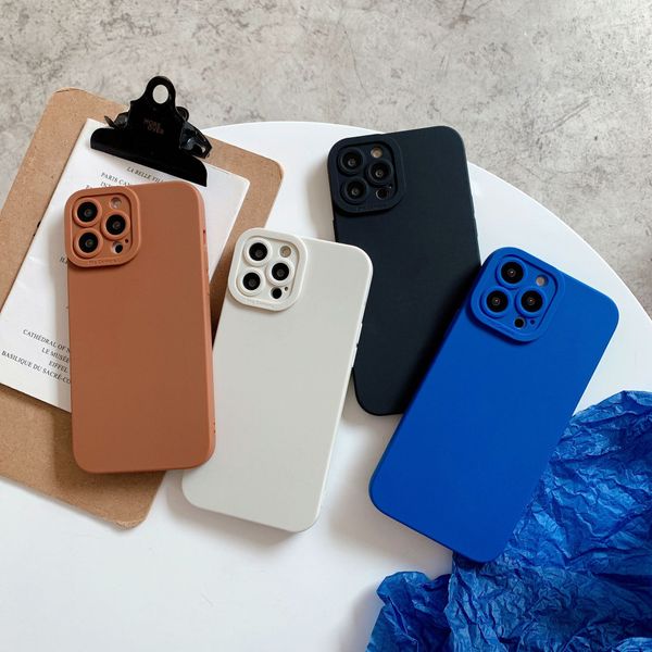 

mobile phone cases for iphone 11 12 13 pro max lightweight solid color protective shell soft cover for apple xr x xs 7 8 plus