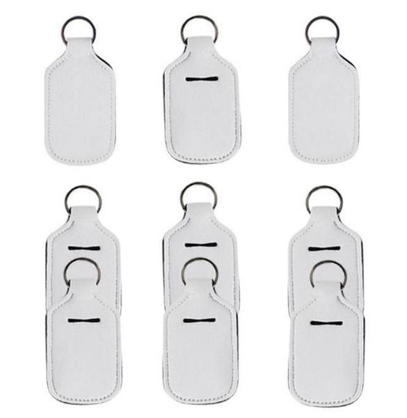 Neoprene Keychain Sublimation Bottle Bottle Capa de Frasco 30ML Hand Sanitizer Garrafa Capa Retângulo Forma Chapstick Holder BK6082