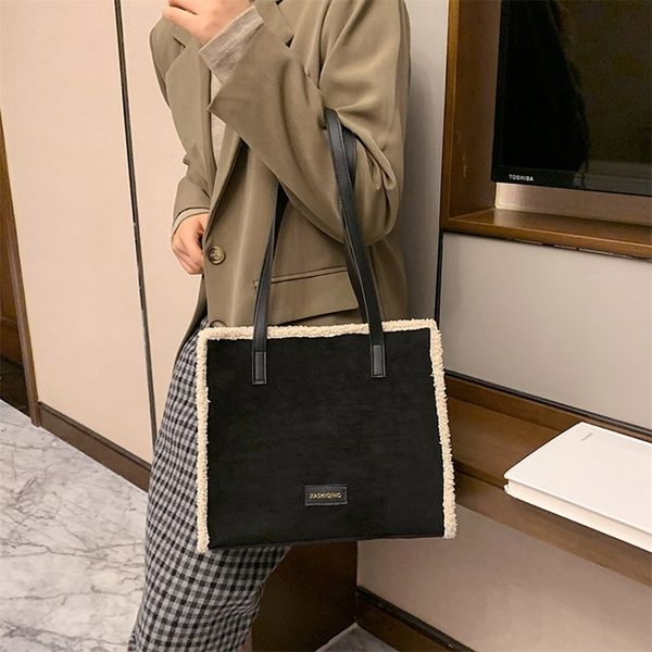 

casual suede plush commuter shoulder bag women underarm tote street portable underarm handbag pouches