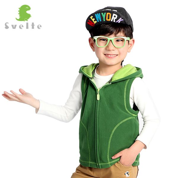 

svelte for children boys girls candy color fleece hooded vest kids full zip gilet waistcoat boy girl clothes 201106, Camo