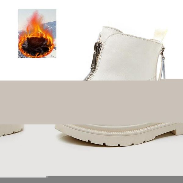 

women boots ladies female shoes brand leather fashion casual genuine leather designer luxury ankle winter fur woman snow boots, Black