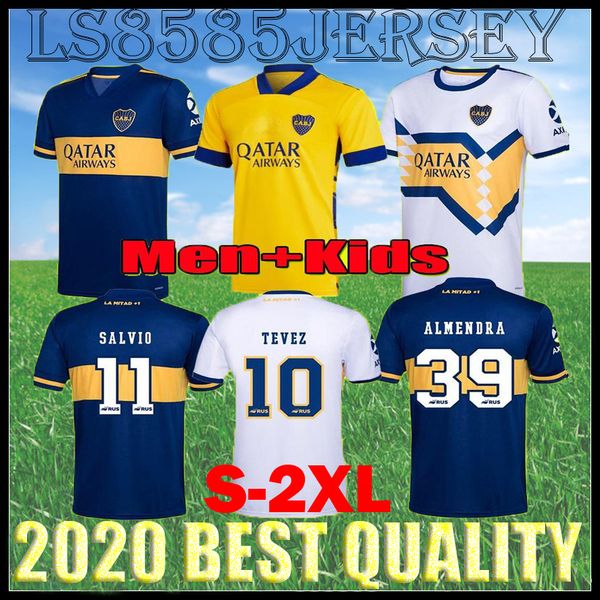 

2020 2021 boca juniors soccer jerseys de rossi tevez boca 20 21 camiseta carlitos maradona football shirt abila boca jrs kits kids equipment, Black