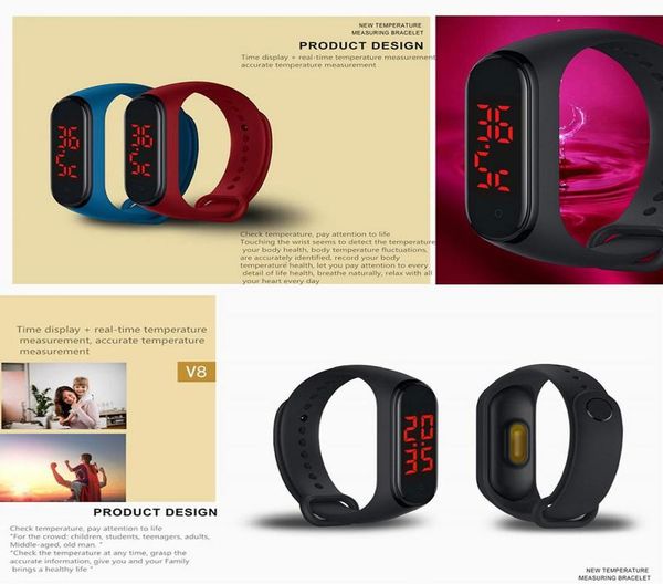 

v8 смарт браслет precise дисплей температуры смарт диапазона тела часы время часы смарт браслет для мужчин женщины дети wmtsvl hwjh