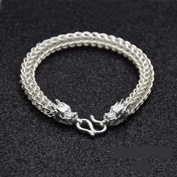 

zqien s999 fashion brac silver men's style domineering double bibcock thick chain sterling silver men's braceletcoarse bracelet je, Golden;silver