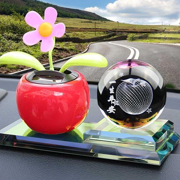 

car perfume seat ornaments in jewelry creative vehicle solar head float crystal decoration auto supplies1