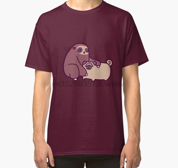 

men tshirt sloth and pug classic t shirt women t-shirt tees sport hooded sweatshirt hoodie