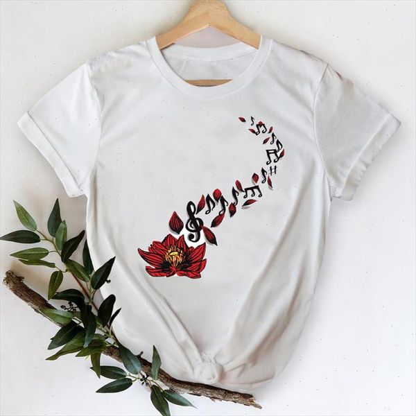 

t shirts women 2021 floral flower trend style ladies cartoon clothes printing graphic tshirt lady print female tee t shirt, White