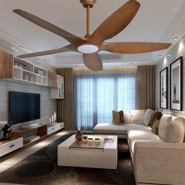 

electric fans 64 inch luxury nordic ceiling 5 blades wooden american creative wood retro remote fan for restaurant living room1