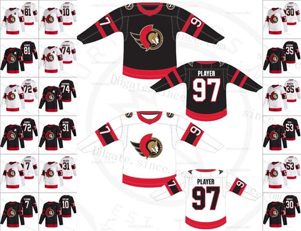 

custom s-6xl 2020-21 ottawa senators 7 74 brady tkachuk thomas chabot borowiecki bobby ryan nikita zaitsev tierney anderson hockey jersey, Black;red