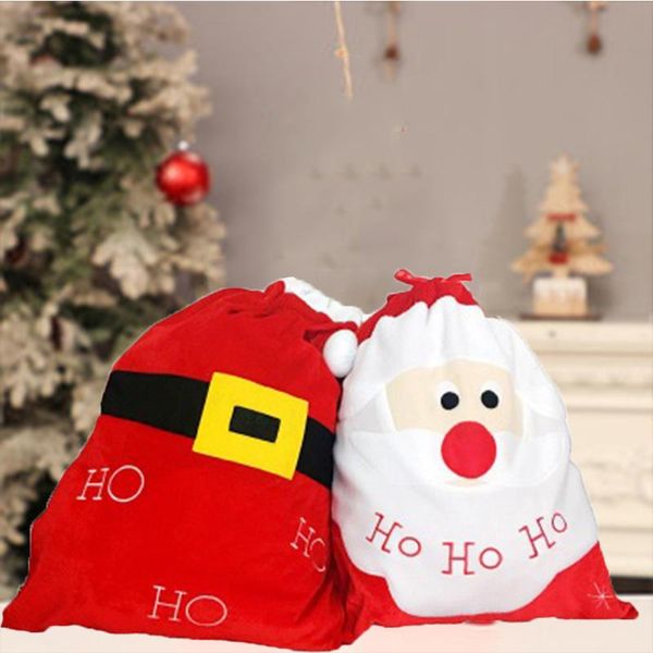 

15pcs/lot christmas santa sacks 2 styles merry christmas gift treat candy bag santa claus snowman decor for child gift wmtxck