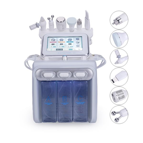 

6 in 1 hydra facial machine rf skin rejuvenaiton microdermabrasion hydro dermabrasion bio-lifting wrinkle removal hydrafacial spa in stock, Black;white