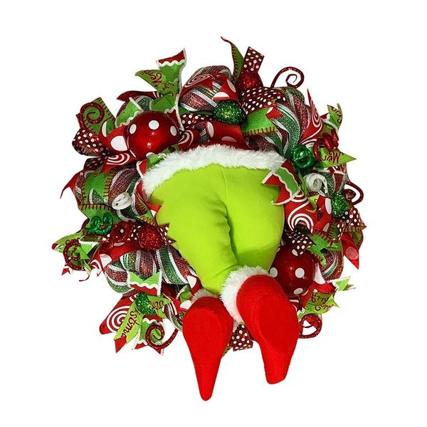 

рождественский венок маленький вор мерлап краевой венок с гринчами ноги и праздничные гирлянды украшения для входной двери рождественские де