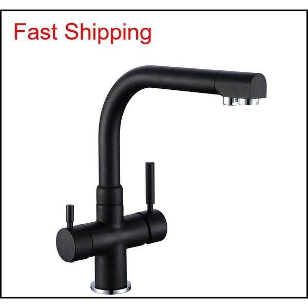 

rolya premium solid brass matte black kitchen faucet tri-flow swivel sink mixer 3 qylxid packing2010