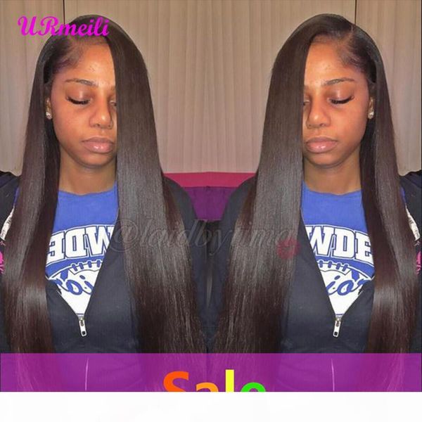 

lace front human hair wigs for black women remy brazilian unprocessed straight lace frontal wig pre plucked with baby hair straight lace wig, Black;brown