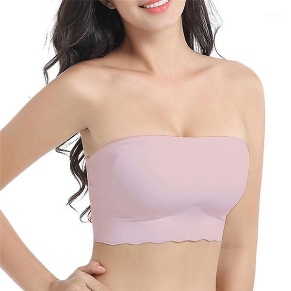

summer women tube solid color strapless 2020 new seamless bra breathable fashion female underwear1, Black;white
