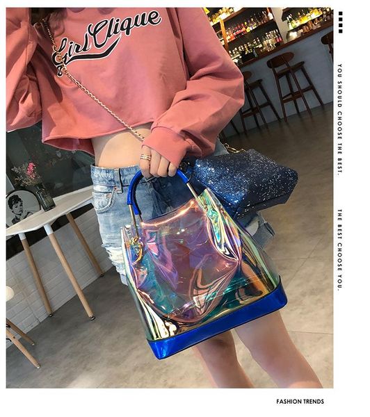 

мода прозрачный коммуникатор crossbody женщины сумки лазерная ladies jelly сумка