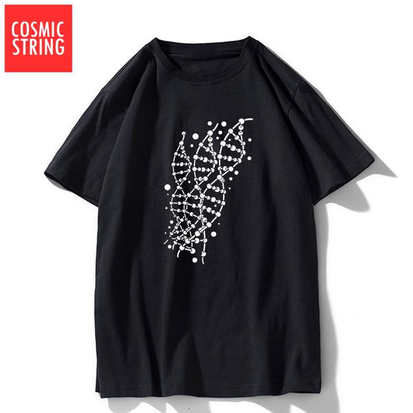 

cosmic string loose summer dna print short sleeve cool loose tshirt male o neck s sport hooded sweatshirt hoodie men t shirt